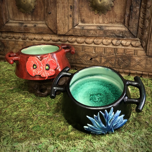 coupes-vide-poche-en-ceramique-avec-motif-coquelicot-et-bleuet