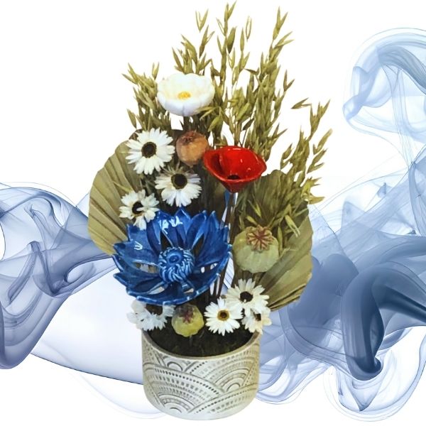 Composition-de-fleurs-du-souvenir-en-ceramique-et-fleurs-sechees